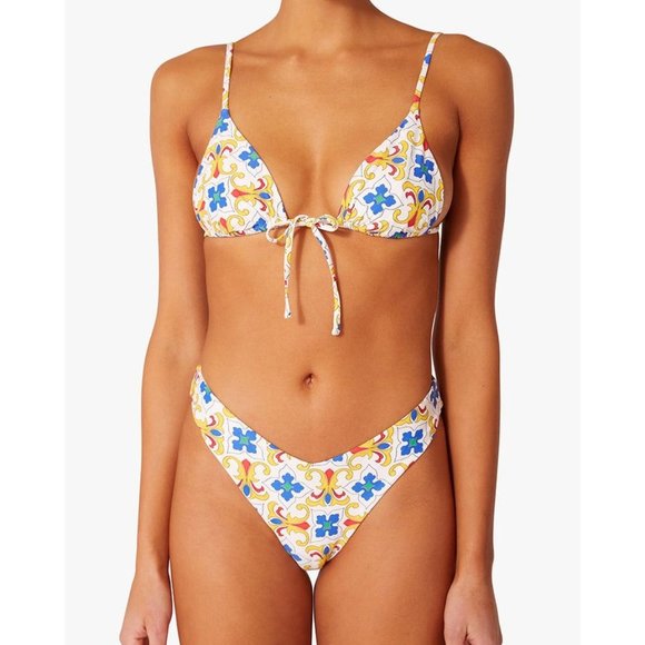 WeWoreWhat Delilah Bikini Bottom in Pearl Tile Multi Medium New Nwt Swimsuit - Picture 13 of 13